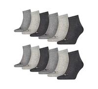 Puma, 12 paia di calzini, da uomo Quarters, calze basse, sportive, grigio, 43/46