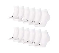 Puma 12 pair Sneaker Quarter Socks Unisex Mens & Ladies, Farben:300 - white, Socken & Strümpfe:39-42