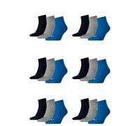 Puma 18 pair Sneaker Quarter Socks Unisex Mens & Ladies, Socken & Strümpfe:39-42, Farben:277 - blue/grey mélange