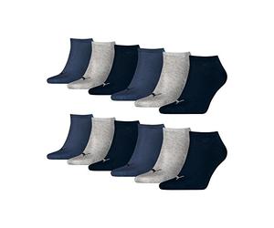 PUMA 3 paia di calzini da ginnastica invisibili, taglia 35-49, unisex per uomo e donna, 35-38