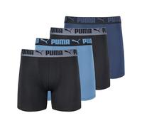 PUMA 4 Pack Active Stretch Boxer Briefs Corti, Blu Combo, XL Uomo