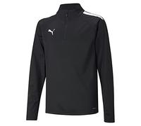 Puma 4063697451773 teamLIGA 14 Zip Top Jr Maglione, 128, Puma Black/Puma White