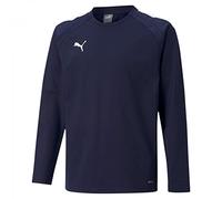 Puma 4063699452426 teamLIGA Training Sweat Jr Maglione, 116, Peacoat/Puma White