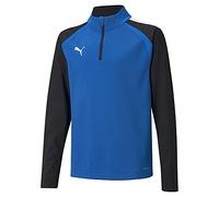 Puma 4063699455472 teamLIGA 14 Zip Top Jr Maglione, 116, Electric Blue Lemonade/Puma Black