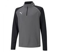Puma 4063699455700 teamLIGA 14 Zip Top Jr Maglione, 152, Smoked Pearl/Puma White
