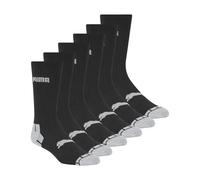 PUMA 6 Pack Crew Socks Calzini da Corsa, Nero/Grigio, M (Pacco da 6) Uomo