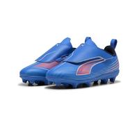 PUMA 6 Play V FG/AG RB JR, Soccer Shoe, Ultra Blue White-Glowing Red, 21 EU