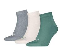 PUMA 701230337 Calzini alla Caviglia, Verde e Grigio, 47-49 (Pacco da 3) Unisex-Adulto