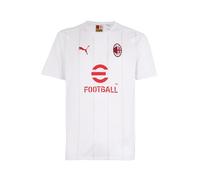 PUMA A.C. Milan - T-Shirt Prematch, Bambini e Ragazzi, Maglia da Calcio e da Allenamento a Maniche Corte, con Logo AC Milan, Prodotto Ufficiale, Bianco, 8 Anni