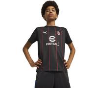 A.C. Milan - T-Shirt Prematch, Bambini e Ragazzi, Maglia da Calcio e da Allenamento a Maniche Corte, con Logo AC Milan e Puma, Prodotto Ufficiale, Nero, 12 Anni