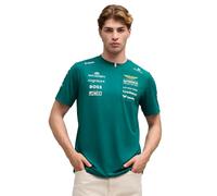 PUMA Aston Martin F1 2026 T-Shirt Team Lance Stroll Uomo - Verde | Come visto indossato da Lance Stroll, Tutti i loghi più recenti di team e partner, Maniche corte con collo rotondo