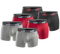 Puma Basic Black Limited Edition - Boxer da uomo, confezione da 6 nero e rosso. L