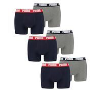 Puma Basic Boxer a Pantaloncino, Blue/Grey Melange, M (Pacco da 6) Uomo