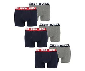 Puma Basic Boxer a Pantaloncino, Blue/Grey Melange, M (Pacco da 6) Uomo