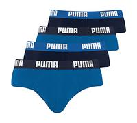 PUMA Basic Brief Men Mutande da uomo, confezione da 4, colore: 420 - True Blue, taglia abbigliamento: M