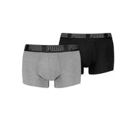 PUMA Boxer Trunk Boxershorts Men Herren Everyday Unterhose Pant Unterwäsche 2er Pack, Farbe:Black/Grey Melange, Bekleidungsgröße:M
