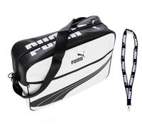 PUMA Borsa - Borsa a tracolla - Campus Reporter Retro Bag - Portachiavi Limited, 002 Wht/Blk, taglia unica