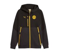 PUMA Borussia Dortmund Fz Felpa con cappuccio, nero, S da uomo