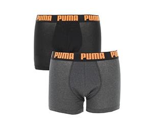 PUMA Boxer Basic, Boxer Uomo, Nero (Black Ultra Orange Combo), S (Pacco da 2)