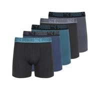 Puma Boxer da Uomo, Confezione da 5, Blu/Verde/Nero, Large