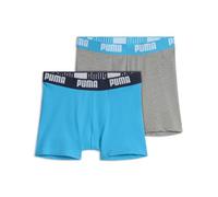 PUMA Everyday Basic Boxers 2P, Biancheria Intima, Bambini e Ragazzi, Grey mélange/Blue - New, 146-152