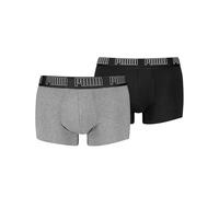 PUMA Boxer Trunk Boxershorts Men Herren Everyday Unterhose Pant Unterwäsche 2er Pack, Farbe:Black/Grey Melange, Bekleidungsgröße:S