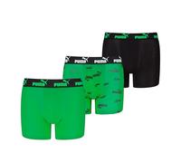 PUMA Boy's Elements Boxer, Black/Green, 122/128 (3er Pack)
