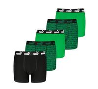 Puma Boy's Printed Boxers Boxer, Black/Green, 122/128 (5er Pack)