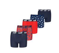 Puma Boy's Printed Boxers Boxer, Navy/Red, 134/140 (5er Pack)