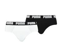 PUMA Brief 521030001 Slip bikini, Blanco (White / Black), S (Pacco da 2) Uomo