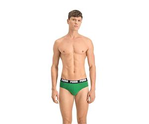 PUMA Brief 521030001 Slip bikini, Verde (Green), S (Pacco da 2) Uomo