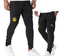 PUMA Pantaloni da Training Borussia Dortmund da Uomo L Black Faster Yellow