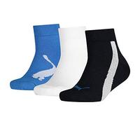 PUMA Bwt Quarter 3p, Calzini Unisex - Bambini e ragazzi, Navy/White/Strong Blue, 39-42