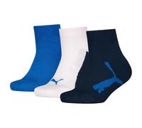 PUMA Bwt Quarter 3p, Calzini Unisex - Bambini e ragazzi, Navy/White/Strong Blue - New, 23-26