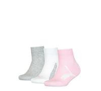 PUMA Quarter 100000970 Calzini, Rosa/Grigio, 27-30 (Pacco da 3) Unisex-Bambini e Ragazzi