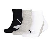 PUMA Bwt Quarter 3p, Calzini Unisex - Bambini e ragazzi, White/Grey/Black, 39-42