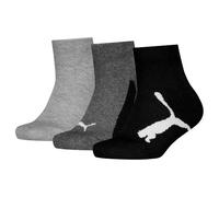 PUMA Bwt Quarter 3p, Calzini Unisex - Bambini e ragazzi, White/Grey/Black - New, 31-34