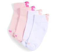 PUMA Calze corte ammortizzate con logo a cuore per ragazzi (confezione doppia), Accessori, Rosa, 35-38 35-38