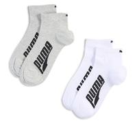 PUMA Calze corte unisex (confezione doppia), Abbigliamento, Bianco/Grey/Nero, 39-42 39-42