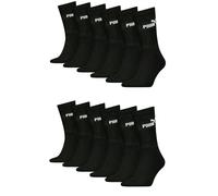 PUMA Calzini da tennis unisex Crew calzini sportivi per uomo e donna, 12 paia, Nero , 39-42