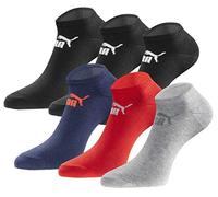 PUMA Calzini per sneaker, confezione da 18 paia, edizione Statement, unisex, nero-blu-rosso-grigio, 47-49