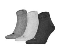 Puma Calzini Unisex, Confezione Da 3 - Quarter Plain 3P, Logo, Monocromatico