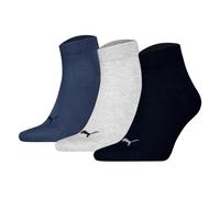 Puma Calzini Unisex, Confezione Da 3 - Quarter Plain 3P, Logo, Monocromatico