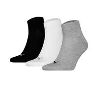 Puma Calzini Unisex, Confezione Da 3 - Quarter Plain 3P, Logo, Monocromatico