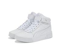 PUMA Carina 2.0 Mid Jr - Scarpe da ginnastica Ragazze, PUMA WHITE-PUMA WHITE-PUMA SILVER,