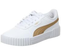 Puma Carina 3.0 Aqua Metallics - Scarpe da Ginnastica Femmina, Puma White-Light Sand-Puma Gold,