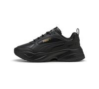 PUMA Cassia 2.0, Scarpe da Ginnastica Donna, Nero, Oro e Nero, 38.5 EU