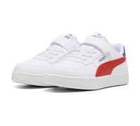PUMA Caven 2.0 AC+PS, Sportstyle Kids, Cristallo Bianco-Rosso Fuoco-Blu, 32 EU