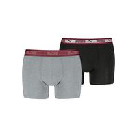 Puma Chromatic Waistband Boxer Briefs, Grigio/Nero/Bordeaux, M (Pacco da 2) Uomo