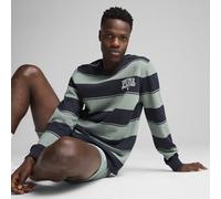PUMA Class Striped Crew Men, Abbigliamento, Verde Moon, XS XS
